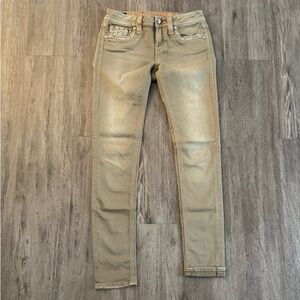 Rock Revival Tan Skinny Jeans, size 28